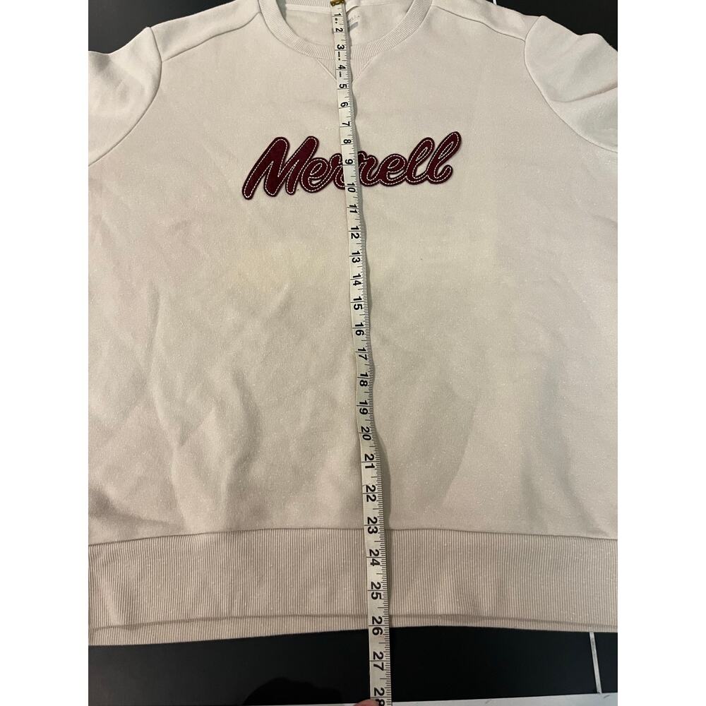 Merrell Women's Beige Crewneck Sweatshirt XL Embroidered Logo Casual Pullover - Picture 4 of 8